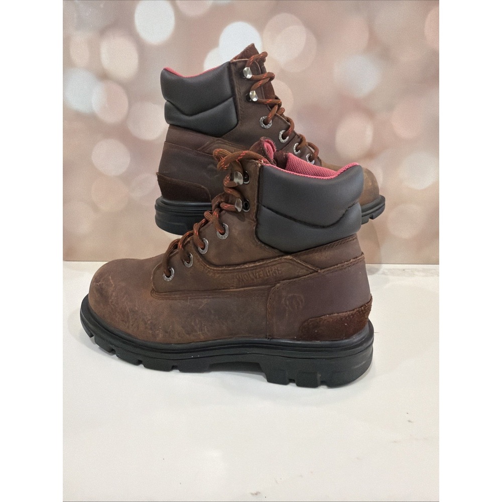 Wolverine W08693 Women's Brown Leather Steel Toe Safety Work Boots Size 6